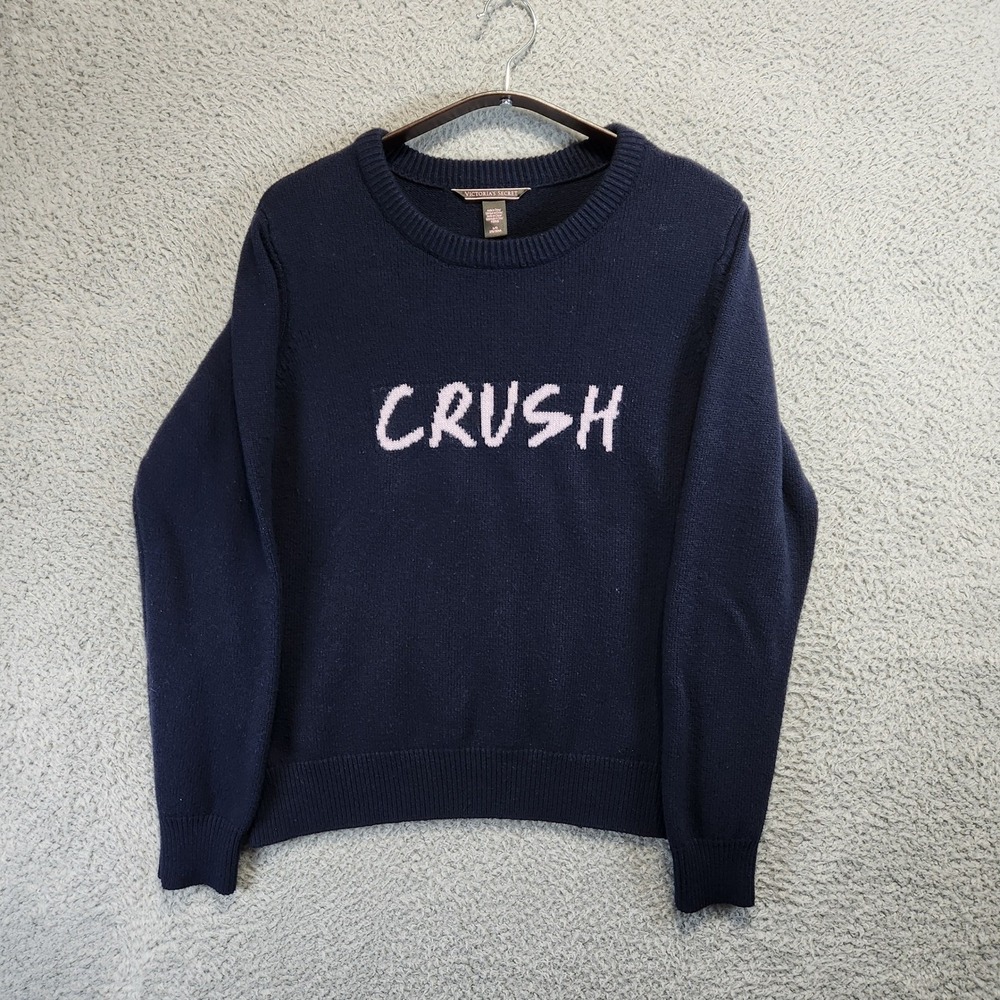 Victorias Secret Crush Sweater Womens Large Crew Neck Cashmere Blend Cozy